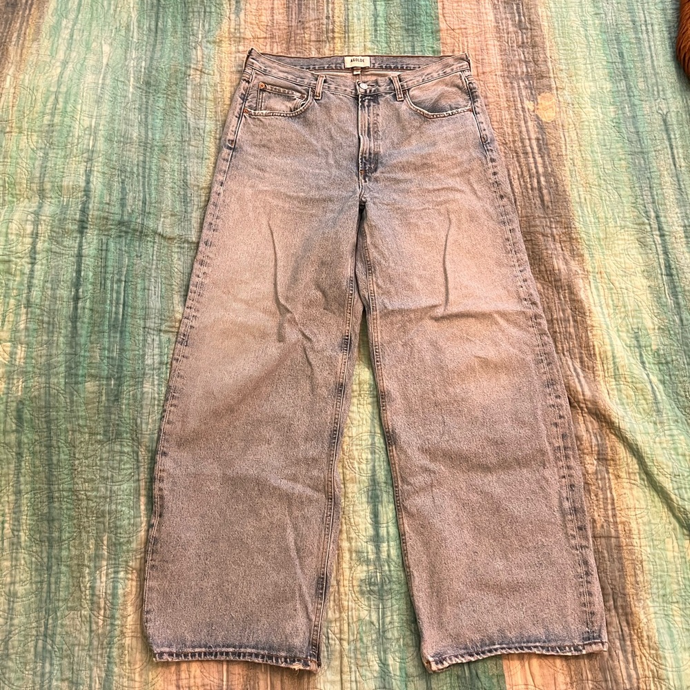 Agolde Light Wash Wide Leg Jeans - Picture 3 of 6